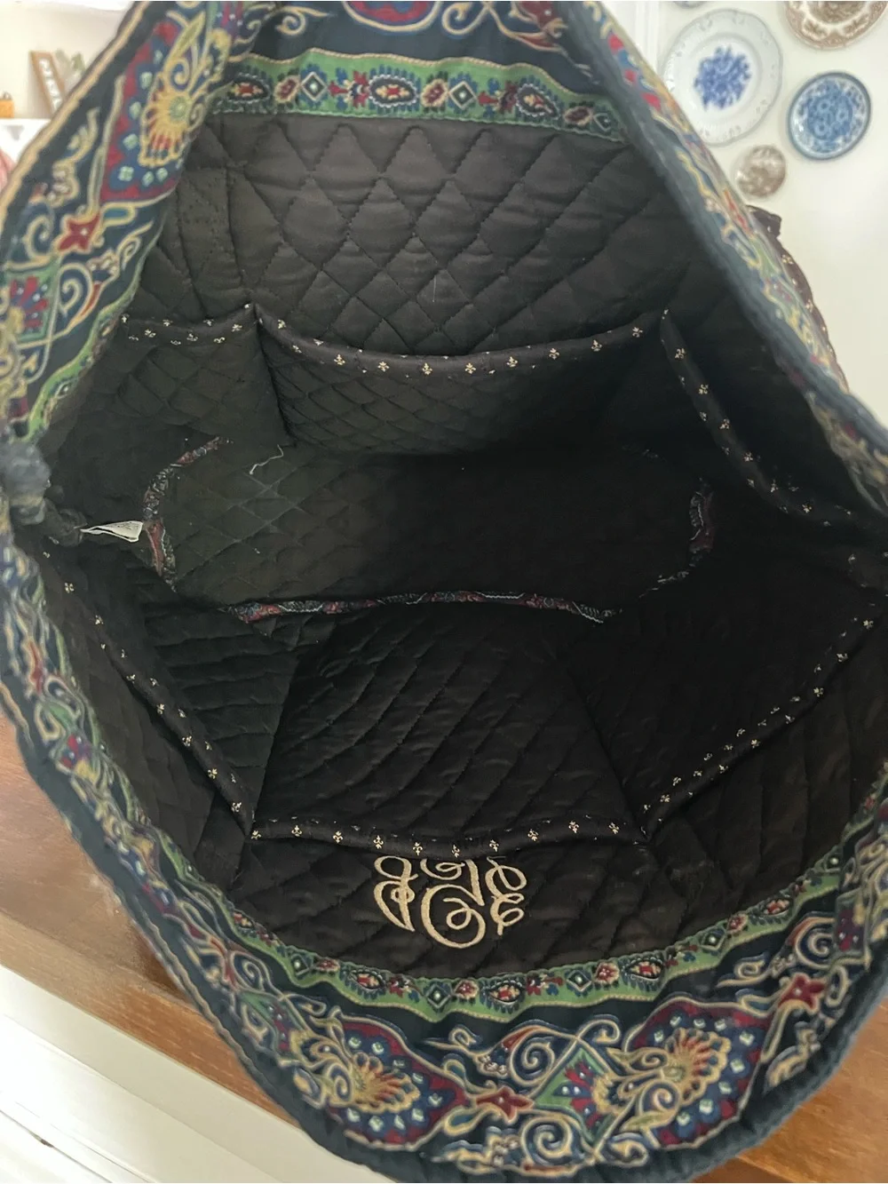 Vintage Vera Bradley (80s), Vera Tote, Monogrammed - Picture 4 of 4